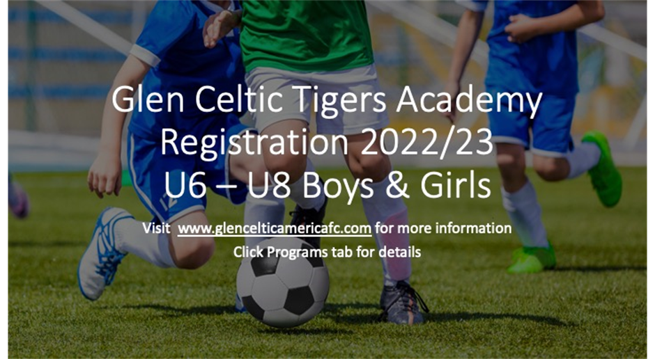 Glen Celtic Tigers Academy Registration 2022/23